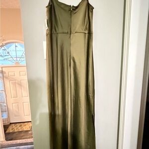 Olive Green Satin Jumpsuit